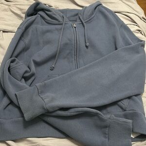 HOLLISTER FEEL GOOD FLEECE MINI ZIP-UP HOODIE